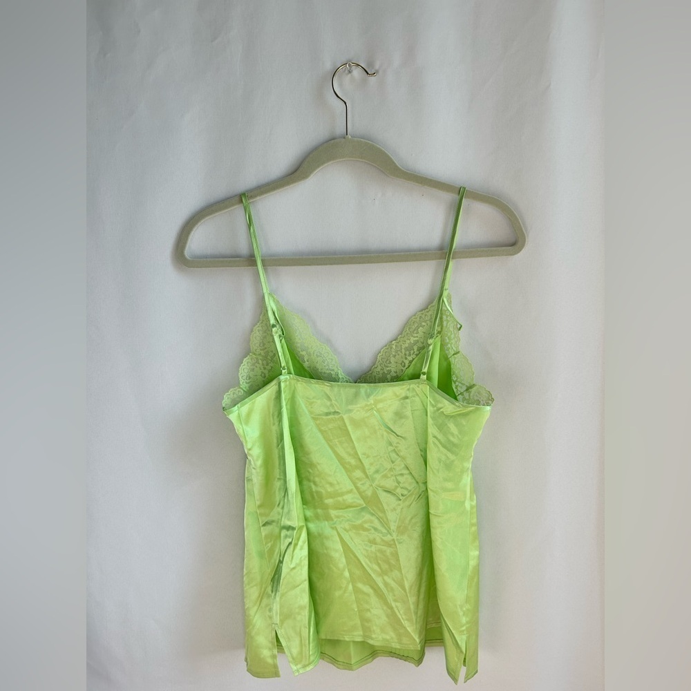 Vintage Delicates Brand Neon Green Lace Trim Cami - Picture 2 of 4